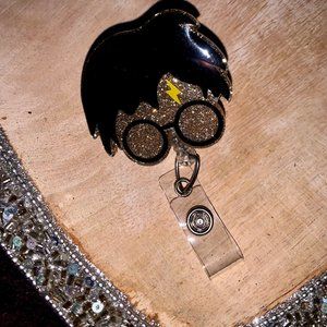 One of a kind, Glitter Harry Potter ID tag holder